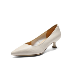 百丽简约优雅单鞋女2025秋新商场同款真皮细跟通勤单鞋BFH01CQ5