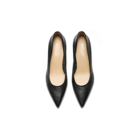 百丽简约优雅单鞋女2025秋新商场同款真皮细跟通勤单鞋BFH01CQ5