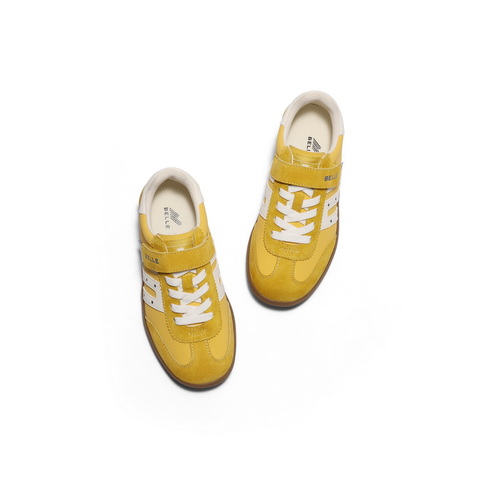 百丽撞色德训鞋女童2025秋新商场同款薄底魔术贴板鞋13590C85