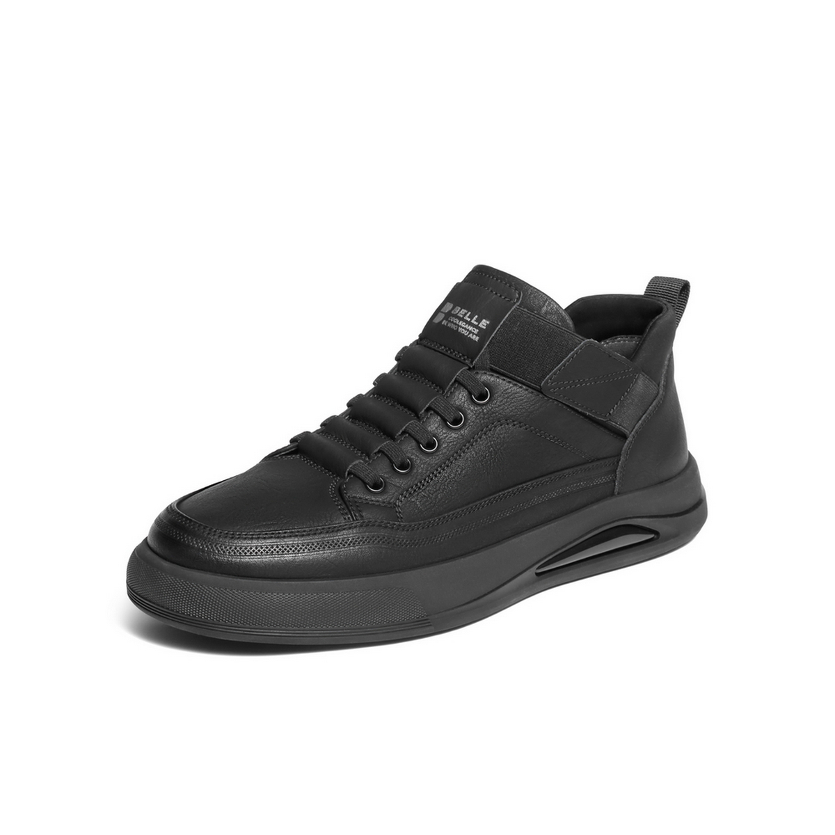 百丽高帮休闲工装鞋男2025新款冬季厚底套脚复古潮搭板鞋D3MA8DM5