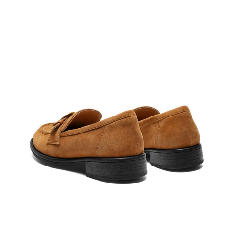 百丽复古风乐福鞋女2025秋新真皮时尚皮带扣通勤单鞋B2885CA5