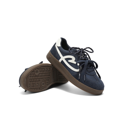 百丽时尚撞色爱心德训鞋女2025秋新内增高运动休闲鞋B2873CM5