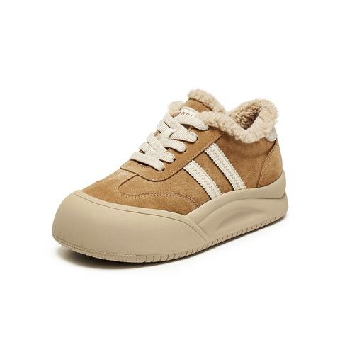 百丽撞色厚底休闲鞋女2025冬新商场同款保暖休闲板鞋E6X1DDM5