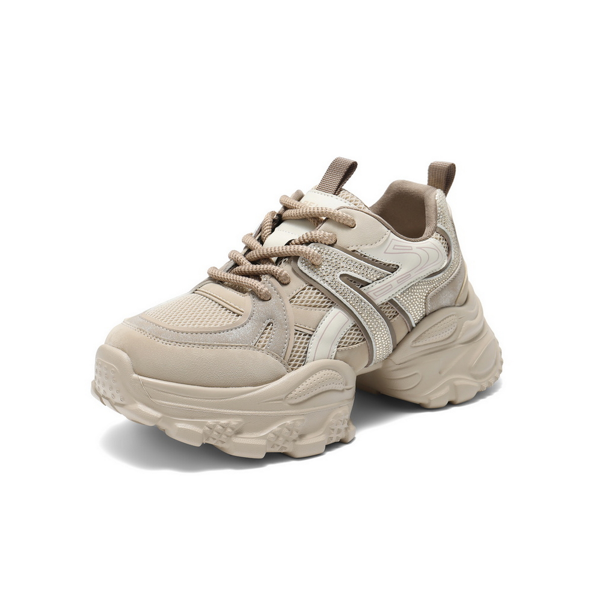 百丽厚底增高老爹鞋女2025秋新商场同款撞色运动休闲鞋E7F1DCM5