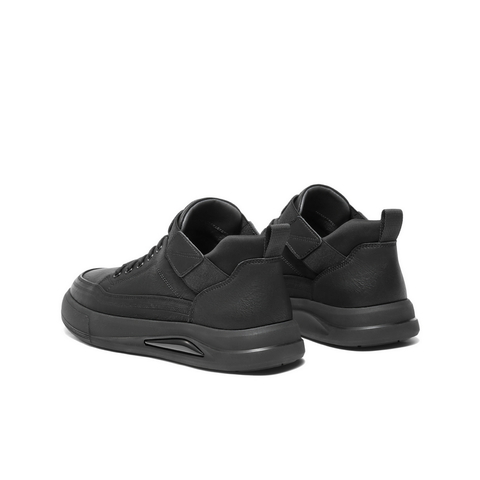 百丽高帮休闲工装鞋男2025新款冬季厚底套脚复古潮搭板鞋D3MA8DM5