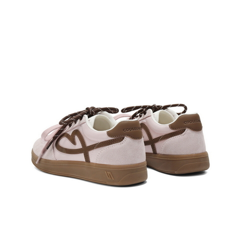 百丽时尚撞色爱心德训鞋女2025秋新内增高运动休闲鞋B2873CM5