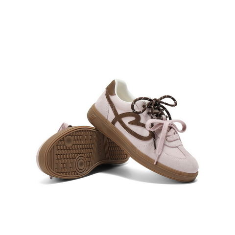 百丽时尚撞色爱心德训鞋女2025秋新内增高运动休闲鞋B2873CM5