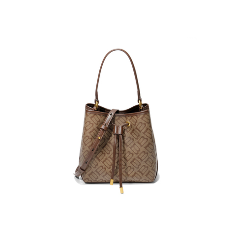 百丽包包女2025秋新复古休闲单肩斜挎手提菜篮子水桶包X2052DX5