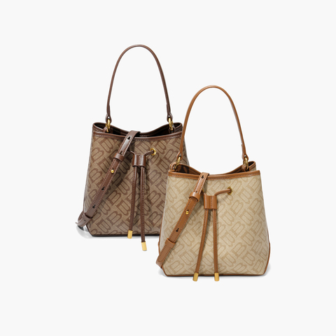 百丽包包女2025秋新复古休闲单肩斜挎手提菜篮子水桶包X2052DX5