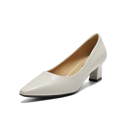 百丽质感抓皱高跟单鞋女2025秋新气质尖头通勤浅口单鞋B2784CQ5