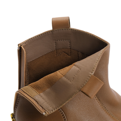 百丽舒适休闲靴女2025冬新商场同款真皮复古靴B7E1DDD5