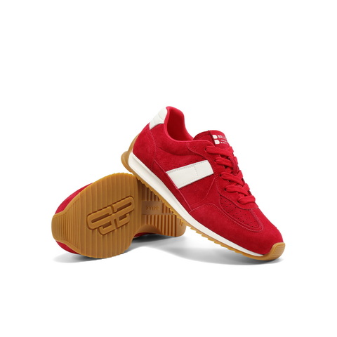 百丽撞色舒适阿甘鞋女2025秋新商场同款薄底复古休闲鞋E4N1DCM5