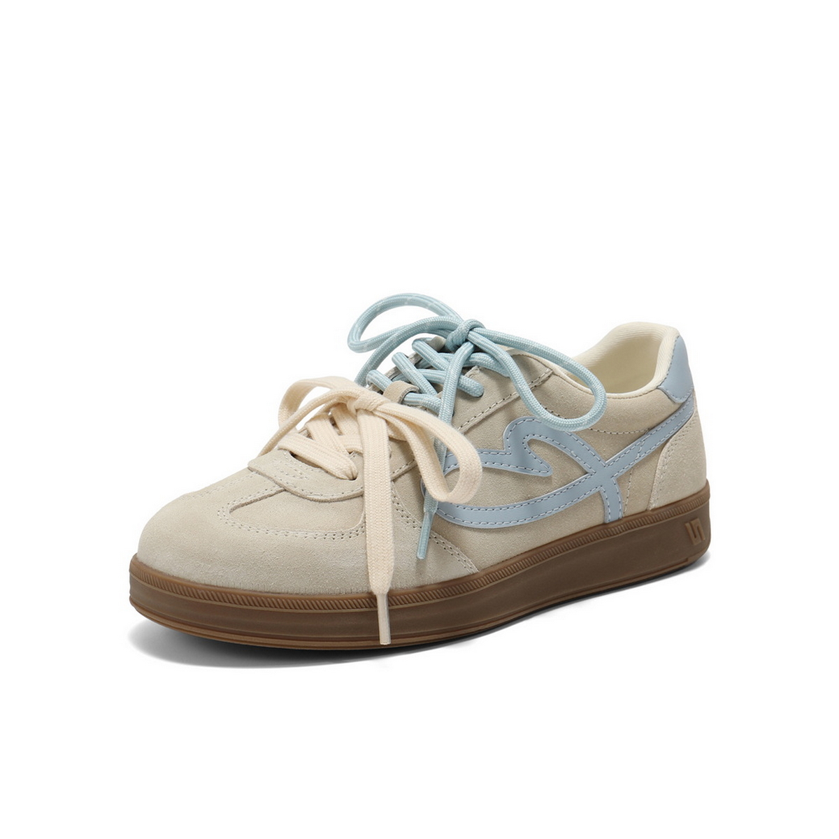 百丽撞色爱心德训鞋女2025秋新商场同款舒适薄底休闲板鞋E7L1DCM5