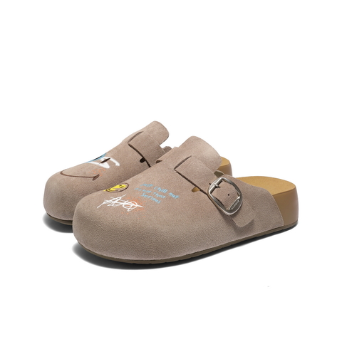 百丽SMILEY联名涂鸦勃肯鞋男2025新款秋季厚底拖鞋A2241CT5