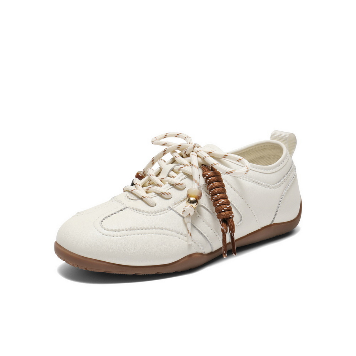 百丽时尚跑道德训鞋女2025秋新串珠挂饰舒适薄底休闲鞋B2867CM5