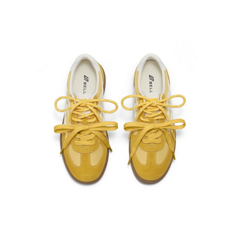 百丽时尚撞色爱心德训鞋女2025秋新内增高运动休闲鞋B2873CM5