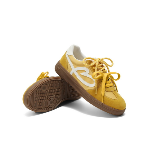 百丽时尚撞色爱心德训鞋女2025秋新内增高运动休闲鞋B2873CM5