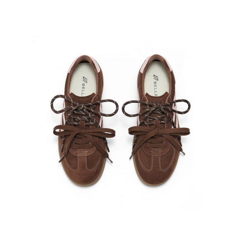 百丽撞色爱心德训鞋女2025秋新商场同款舒适薄底休闲板鞋E7L1DCM5