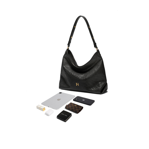 百丽包女25新商场同款手抓纹褶皱肌理HOBO单肩斜挎托特包2067ACX5