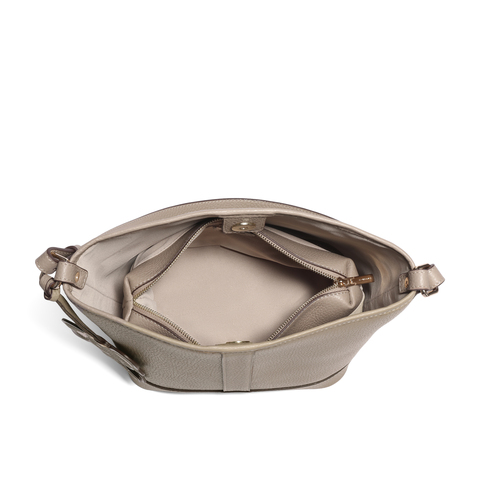 百丽包包女2025秋商场同款牛皮质感通勤单肩斜挎水桶包JY152DX5