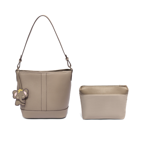 百丽包包女2025秋商场同款牛皮质感通勤单肩斜挎水桶包JY152DX5