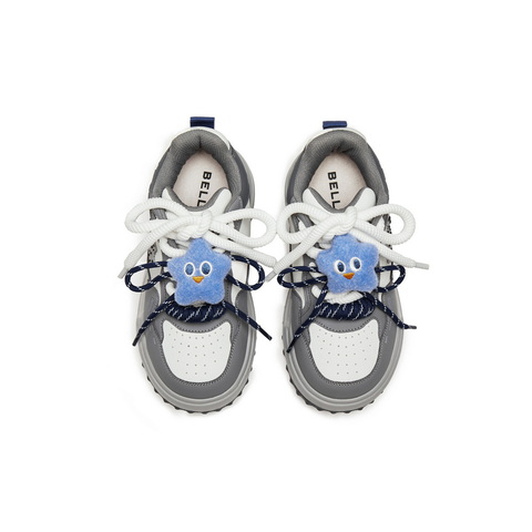 百丽潮酷板鞋女2025秋新商场同款厚底增高绒绒饰扣休闲鞋E7D1DCM5