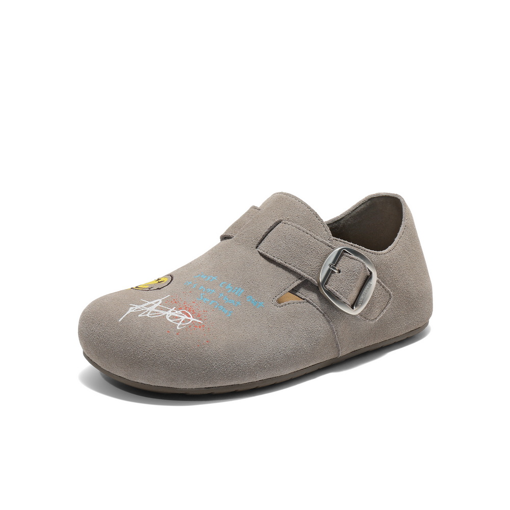 百丽SMILEY联名涂鸦勃肯鞋女2025秋新内增高全包单鞋B2865CM5