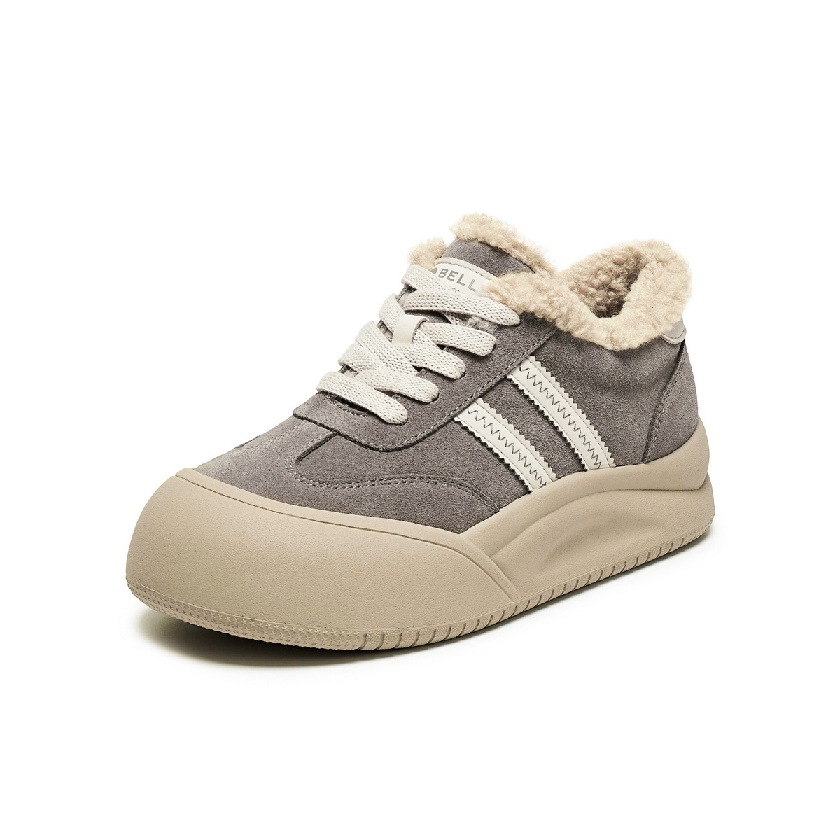 百丽撞色厚底休闲鞋女2025冬新商场同款保暖休闲板鞋E6X1DDM5