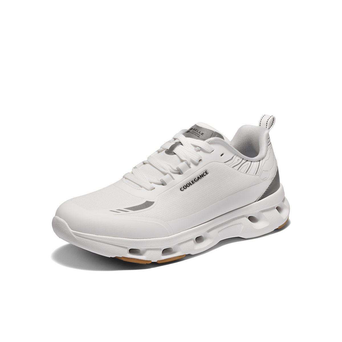 百丽户外休闲健步鞋男2025新秋商场款镂空厚底跑步运动鞋8XH01CM5