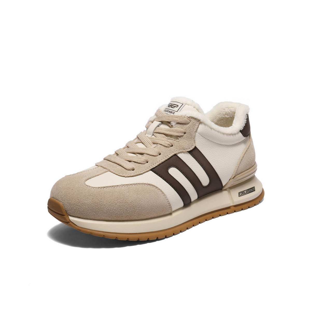 百丽高帮休闲运动鞋男2025新款冬商场同款复古阿甘德训鞋8WW01DD5