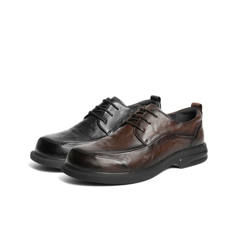 百丽通勤商务鞋男2025新秋季商场同款牛皮革舒适休闲皮鞋8XF01CM5