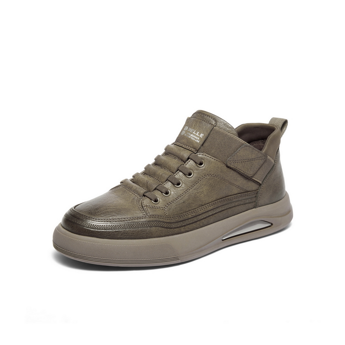 百丽高帮休闲工装鞋男2025新款冬季厚底套脚复古潮搭板鞋D3MA8DM5