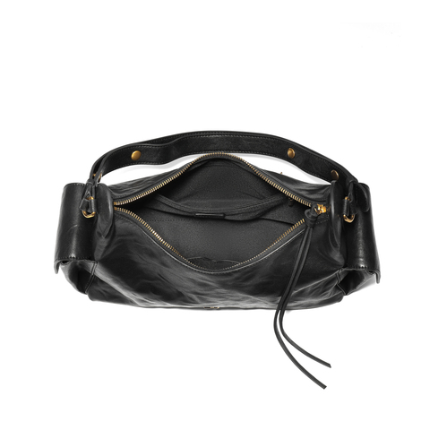 百丽包女25新商场同款手抓纹褶皱肌理HOBO单肩斜挎腋下包X7432CX5