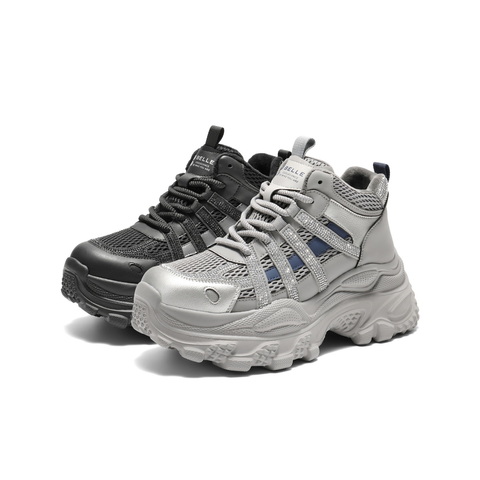 百丽潮酷高帮老爹鞋女2025冬新商场同款厚底加绒休闲鞋E6N1DDD5