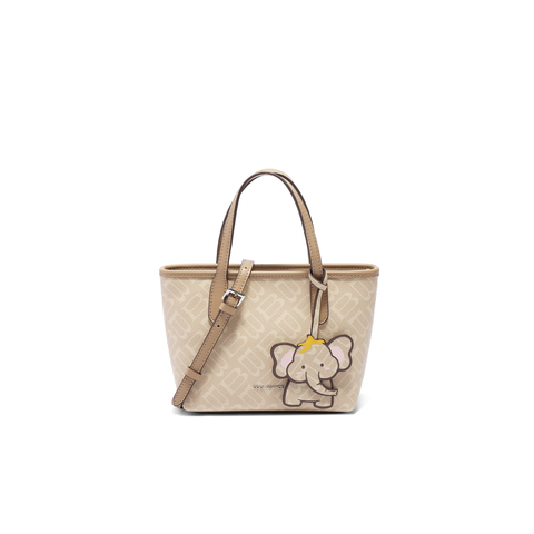 百丽包女25夏商场同款复古老花小飞象斜挎手提小号托特包X7381BX5