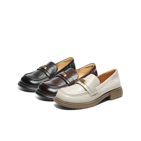 百丽金标便士乐福鞋女2025秋新平跟舒适通勤乐福鞋B2774CA5