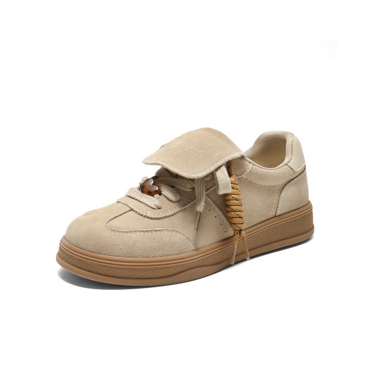 百丽时尚翻盖德训鞋女2025秋新商场同款编织辫子休闲板鞋E7M1DCM5