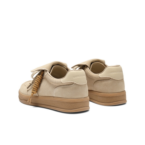 百丽时尚翻盖德训鞋女2025秋新商场同款编织辫子休闲板鞋E7M1DCM5