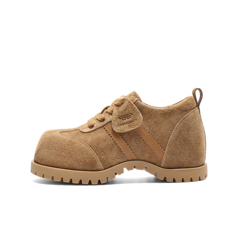 百丽复古大头牛津鞋女2025秋新内增高增高户外风休闲鞋B2899CM5