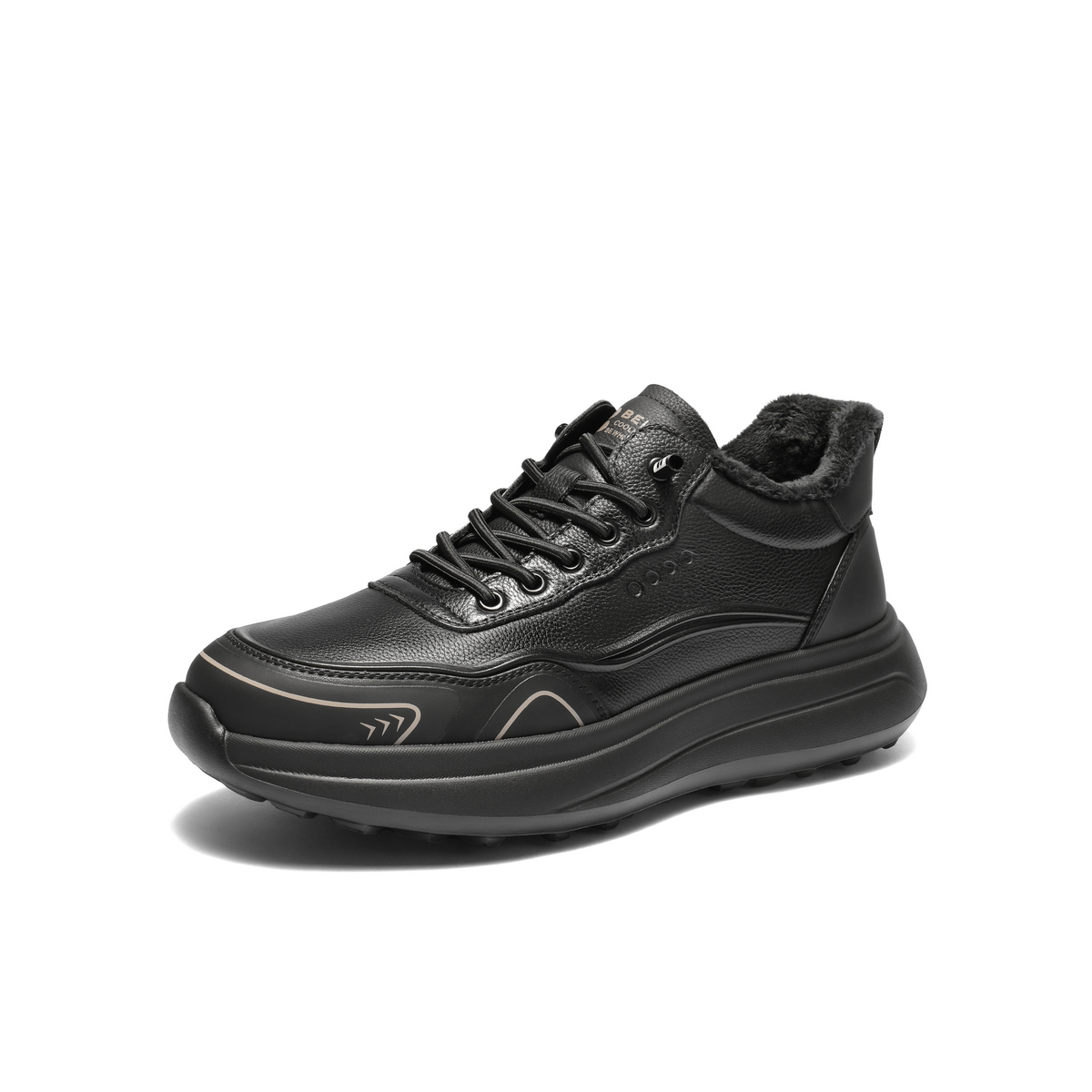 百丽高帮休闲健步鞋男2025新款冬商场同款厚底增高运动鞋8XP11DD5