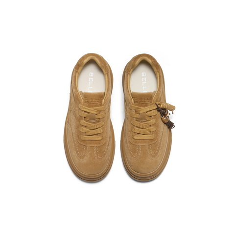 百丽时尚串珠挂饰小白鞋女2025秋新厚底增高百搭休闲板鞋B2905CM5