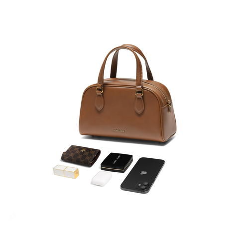 百丽包女25商场同款头层牛皮时髦休闲单肩斜挎波士顿包BL861DX5