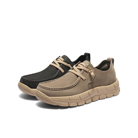 百丽厚底增高休闲鞋男2025新秋商场同款牛皮革户外工装鞋8XN01CM5