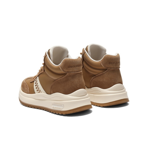 百丽拼接高帮鞋休闲鞋女2025冬新商场同款加绒厚底休闲鞋E5V1DDD5