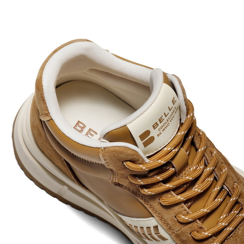 百丽拼接高帮鞋休闲鞋女2025冬新商场同款加绒厚底休闲鞋E5V1DDD5