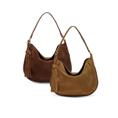 百丽包女25冬商场同款波嬉风牛绒磨砂流苏斜挎腋下包小号F3035DX5