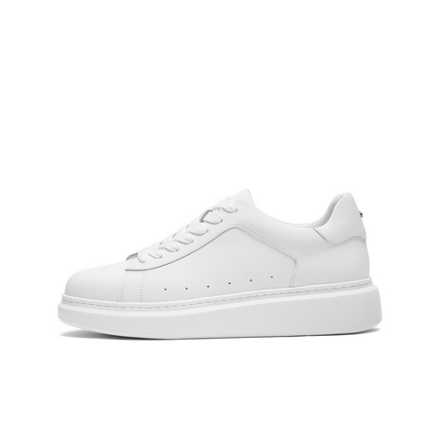 百丽时尚百搭小白鞋男2025新款秋季牛皮革厚底休闲板鞋D5R20CM5