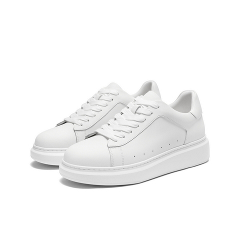 百丽时尚百搭小白鞋男2025新款秋季牛皮革厚底休闲板鞋D5R20CM5