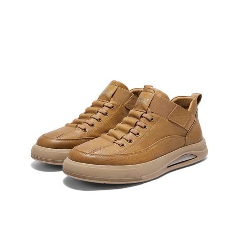 百丽高帮休闲工装鞋男2025新款冬季厚底压花套脚舒适板鞋L6012DM5