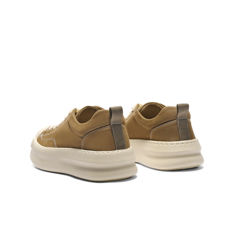 百丽贝壳头厚底板鞋男2025新款秋季时尚简约休闲帆布鞋A2128CM5